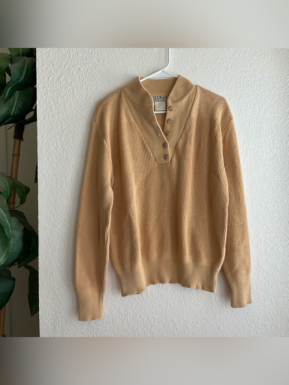 Vintage L.L.Bean tan button up sweater